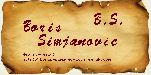 Boris Simjanović vizit kartica